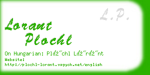 lorant plochl business card